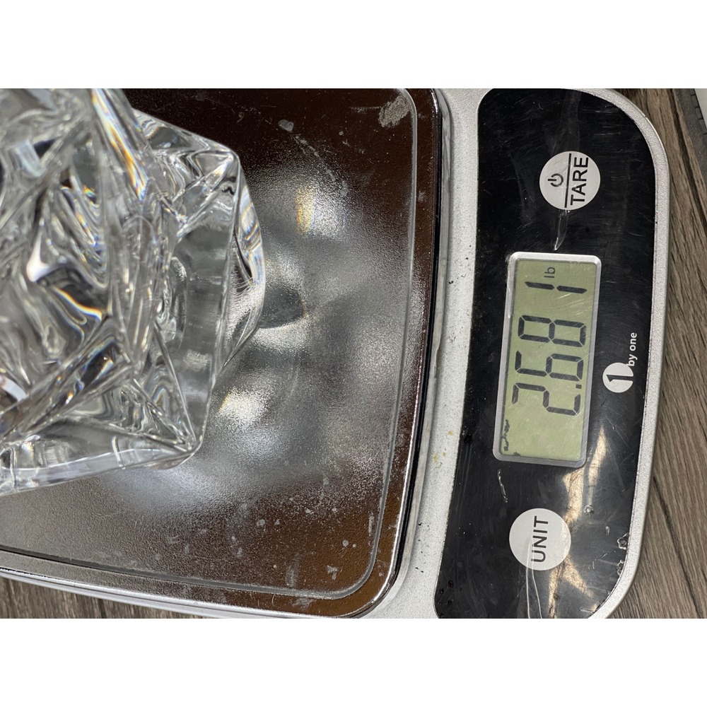 PartyLite Crystal Votive Candle Holders Pair Heavy Faceted Geometric Glass Chip* - Picture 7 of 7